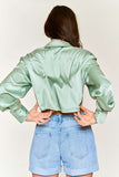 SILK CROPPED BLOUSE
