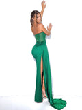 HOLLY CORSET SATIN GOWN - EMERALD