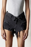 FLIP FOLDOVER DENIM SHORTS