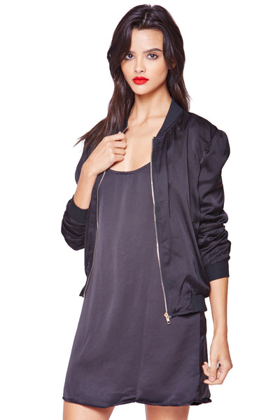 BALDWIN SILK BOMBER - SHOP MĒKO