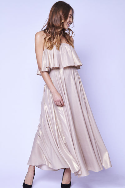 GOLD MAXI SKIRT - SHOP MĒKO