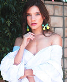 POM POM TASSEL HOOP EARRINGS