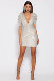 DISCO PUFF SLEEVE MINI DRESS