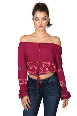 POSY PEASANT CROP TOP - SHOP MĒKO