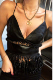 FRINGE LEATHER TOP