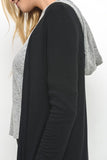 RIBBED OPEN CARDIGAN