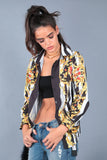 BAROQUE PRINT BLOUSE