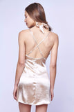 CHOKER SLIP DRESS CHAMPAGNE - SHOP MĒKO