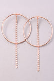 RHINESTONE DROP HOOP EARRINGS