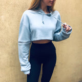 ZIPPER DETAILED HOODIE CROP TOP