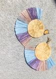 RAFFIA FAN EARRING