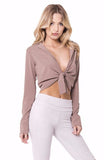 CROPPED TIE FRONT TOP - SHOP MĒKO