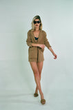 SUNDOWN LINEN BLAZER AND SHORTS SET