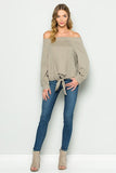 OFF SHOULDER SWEATSHIRT - SHOP MĒKO