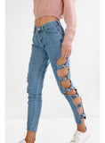 KNOT SIDE DENIM JEANS - SHOP MĒKO