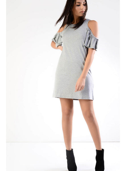 OFF SHOULDER RUFFLE DRESS - SHOP MĒKO