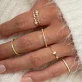 CLEAR STACK RING - GOLD