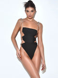 BEVERLY CRYSTAL LACE UP SWIMSUIT
