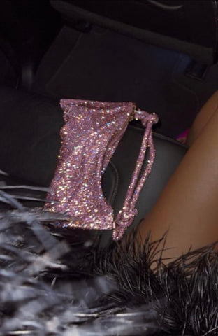 THE CRYSTAL PINK CULT EVENING BAG