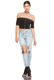CROP TOP BUTTON DOWN - SHOP MĒKO