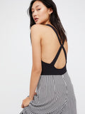 UP AND AROUND CRISS CROSS BODYSUIT FREE PEOPLE BLACK